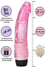Titreşimli Dildo Kırmızı 20cm